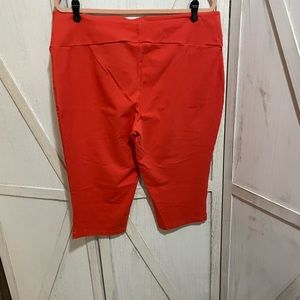 EUC women with Control pedal pusher orange red XL 17” inseam pull on pant